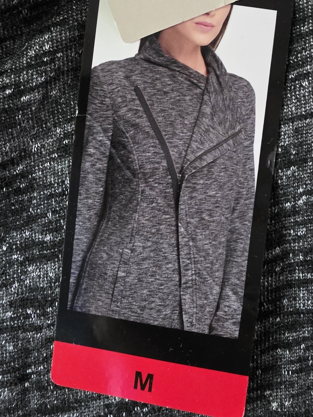 G.H. Bass & Co. Women's Heathered Charcoal Gray Open Front Jacket - Picture 2 of 7
